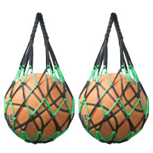SJZBIN Nettaske 2 STK Sort Gr?n Nylon Single Ball Mesh Bagholder til Volleyball Basketball Fodbold Fodbold