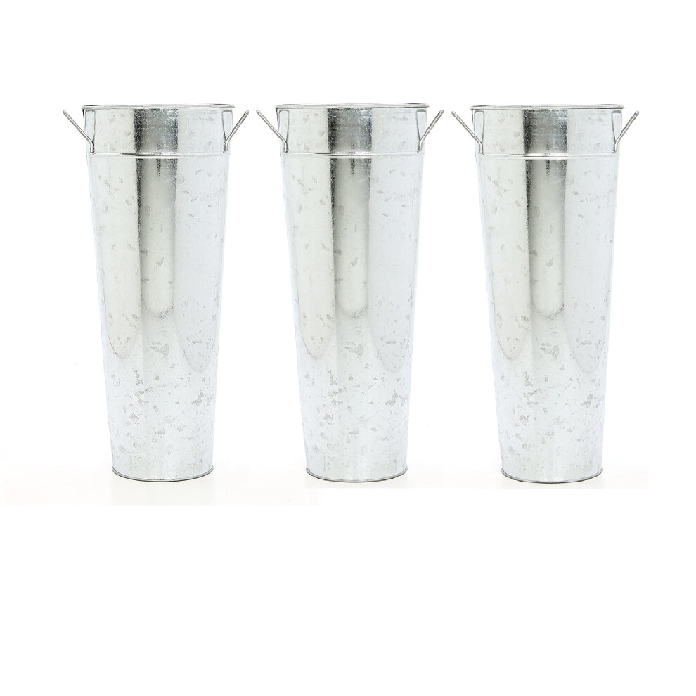 Hosley 3Er-Set Verzinkte Vasen, 38,1 Cm Hoch, Ideal F R Getrocknete Blumenarrangements, F R Hochzeitsgeschenke, Spa- Und Aromatherapie-Einstellungen-image