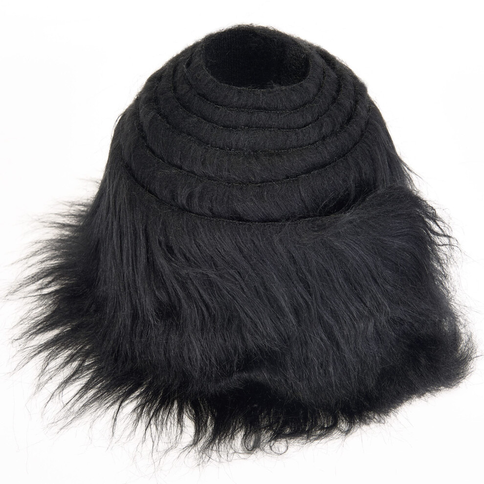 Shaggy Pluche Neppels Stof Voor Gnomes Baard Haar Cosplay Kostuum (Zwart, 2x60 inch)
