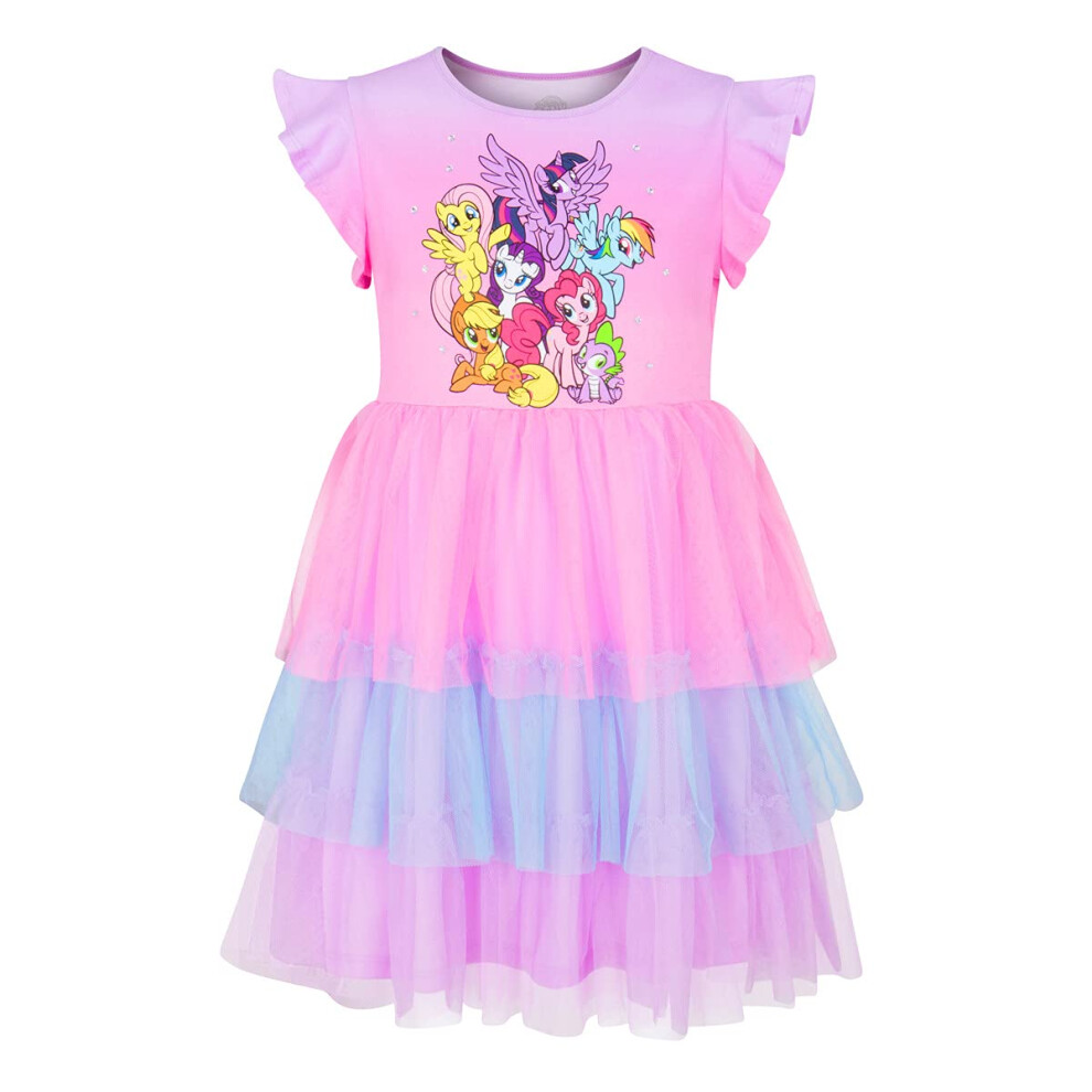 My Little Pony Dress - Character Group Party Dress for Little and Big Girls 4-16  Pink Blue Purple  Large