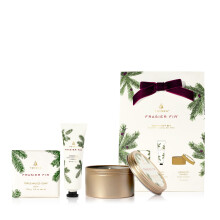 Conjunto de presente Thymes Frasier Fir com Creme para as Mãos, Vela de Lata e Sabonete