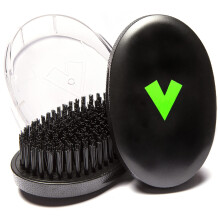 Veeta Superior Wave Brush - Palm Wave Brush voor heren 360 graden met beschermhoes 100% synthetische flexibele borstelharen Gebogen golfborstel Ontwo