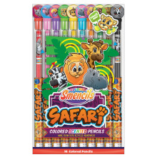 Safari gekleurde Smencils - Gourmet geurende gekleurde leuke potloden - Gemaakt van gerecyclede kranten 10 stuks - Cadeaus voor kinderen Schoolbenodi