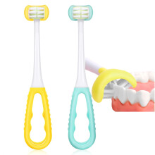 FOREVIVE 2 Pieces 3 Sided Toddler Toothbrush Three Bristles for Kids Toothbrush Autism Soft Bristles Toothbrush Soft and Gentle for Complete Tooth a