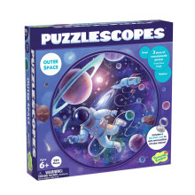 Peaceable Kingdom Puzzlescopes: Weltraum  191-teilig. Puzzle fr Kinder ab 6 Jahren  inklusive Saugnapf zum Drehen und Positionieren kreisfrmiger