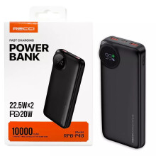 (10,000mAh) Recci Portable Power Bank 45W 50,000mah Capacity, Travel, Camping, Fast-Charging, High Capacity Long-lasting Power Bank for iPhone, iPad, Samsung