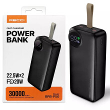 (30,000mAh) Recci Portable Power Bank 45W 50,000mah Capacity, Travel, Camping, Fast-Charging, High Capacity Long-lasting Power Bank for iPhone, iPad, Samsung