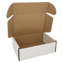 CH-BOX 6x4x2'' sm forsendelsessker 25-pak blgepapforsendelser til virksomheder hvid (CM642-25)
