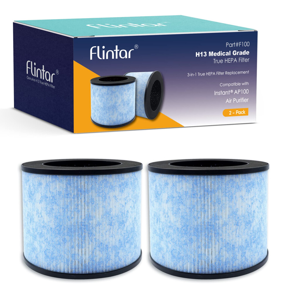 Flintar Filtro Di Ricambio F100, Compatibile Con Purificatore D'aria Istantaneo AP100, Filtrazione Di Grado H13 3 In 1, Parte # F100, Confezione Da 2-image