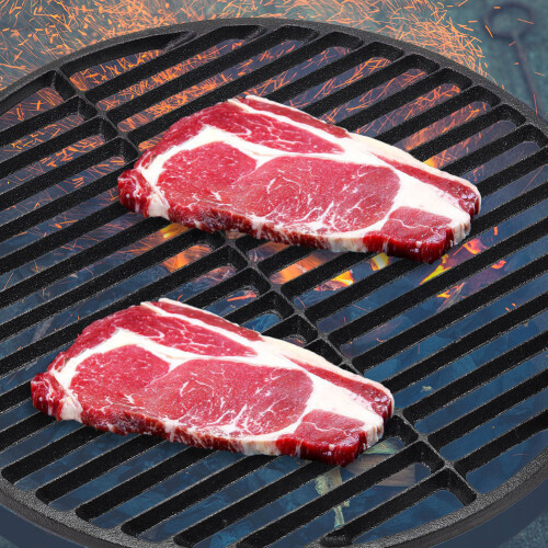 45.5 cm Circular Cast Iron Grilling Grate Dual Side Grid for BBQ 1
