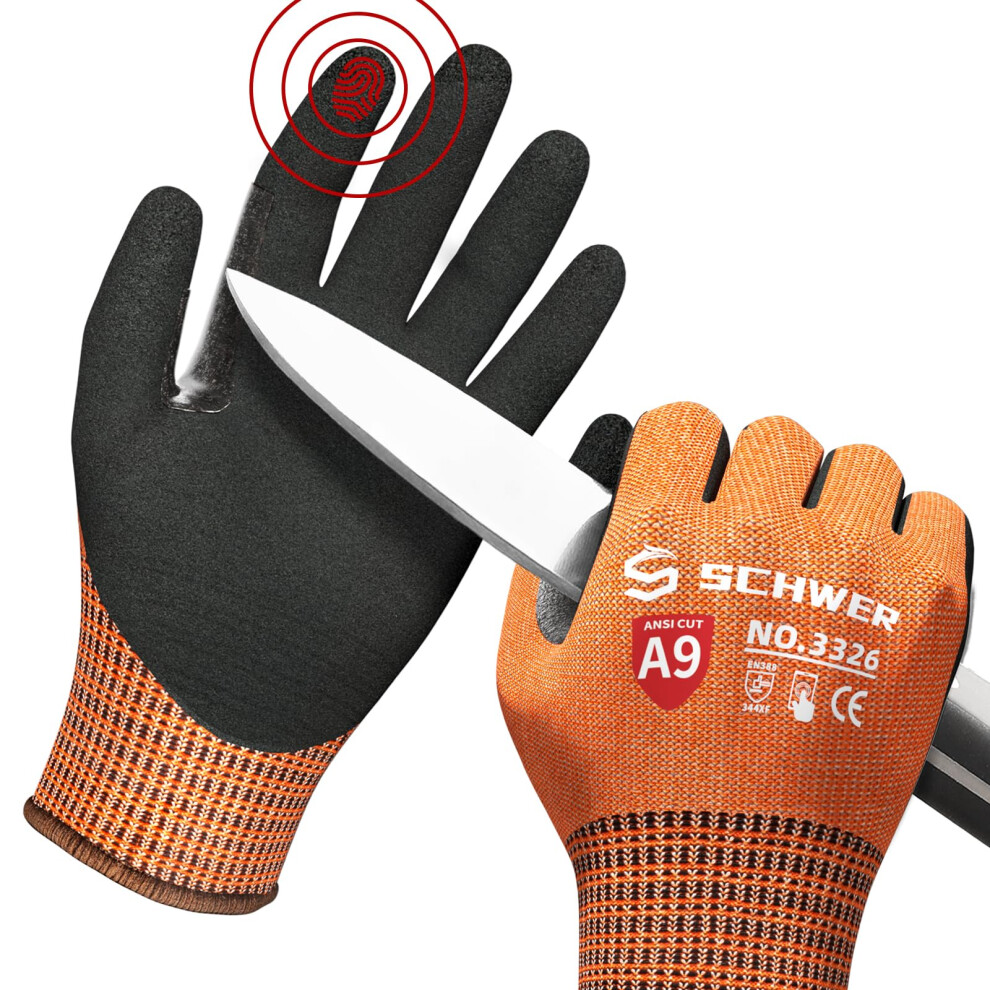 Schwer Proguard Highest Level Cut Resistant Work Gloves Pr3326 For Extreme Protection Ansi A9 Cut Gloves With Reinforced Thumb Non Slip Breathable 650380614856