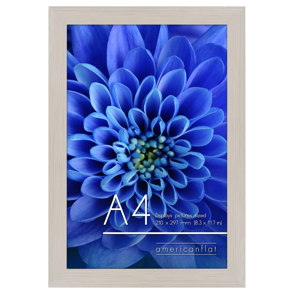 Cadre photo Americanflat A4 en bois clair - Bois d'ing   nierie avec verre incassable - Formats horizontaux et verticaux pour mur et table - 8