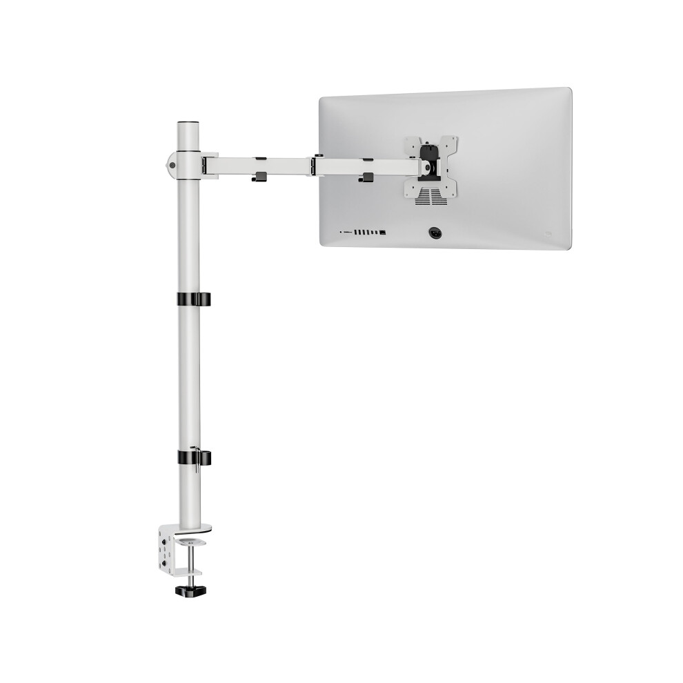 WALI Tall Monitor Stand Desk Mount Single Extra Tall Monitor Arm Bracket for Computer Screen up to 32 inch 22lbs (M001XL-W) White