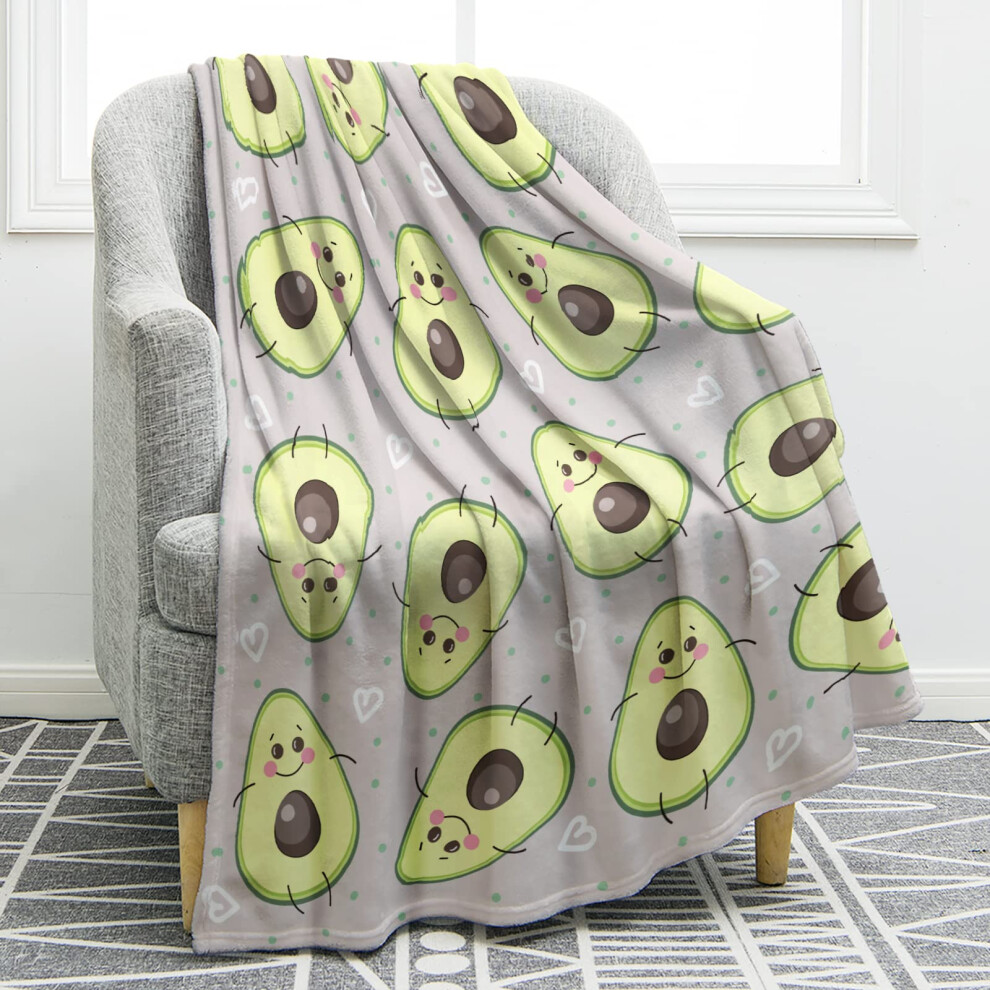 Jekeno Couverture en forme d'avocat, motif avocat sauteur, cadeau id   al pour femme, enfant, fille, d   coration de chambre, salon, douce, confortab