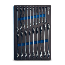 Capri Tools Winkel-Maulschl   sselsatz 30 und 60 Winkel 6-24 mm metrisch 19-teilig mit Mechaniker-Einlage