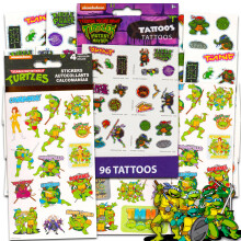 T M N T Teenage Mutant Ninja Turtles Stickers and Tattoos Super Set ~ Bundle with TMNT Stickers and Tattoos for Kids (Ninja Turtles Party Supplies)