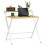 Homcom HOMCOM Folding Desk with 2-Tier Shelf for Home Office, Maple Wood-effect 9