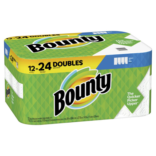 Bounty Select-A-Size Διπλές 2-Πλευρές Χαρτοπετσέτες, 98 Φύλλα Ανά Ρολό, Συσκευασία 12 Ρολών 1
