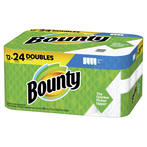 Bounty Select-A-Size Διπλές 2-Πλευρές Χαρτοπετσέτες, 98 Φύλλα Ανά Ρολό, Συσκευασία 12 Ρολών 2