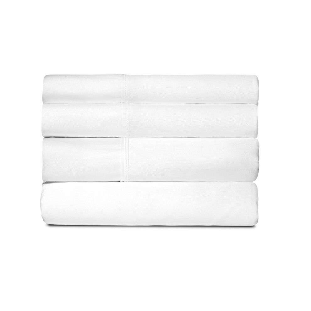 SHEEX Active Comfort Sheet Set Ultra-Soft Breathes Better Than Cotton - Bright White King/California King