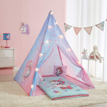 Nickelodeon JoJo Siwa 4 rszes Teepee Slumber szett Teepee Tent hlzskkal Dekoratv egyszarv prnval s lmpafzrrel