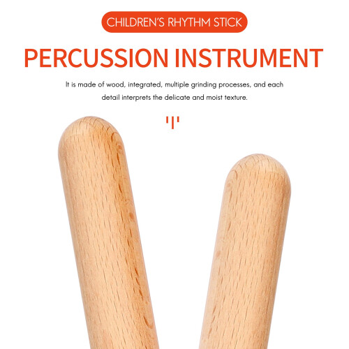 6 Pairs Wood Claves Μουσικό όργανο κρουστών Rhythm Sticks Παιδικό παιχνίδι 2