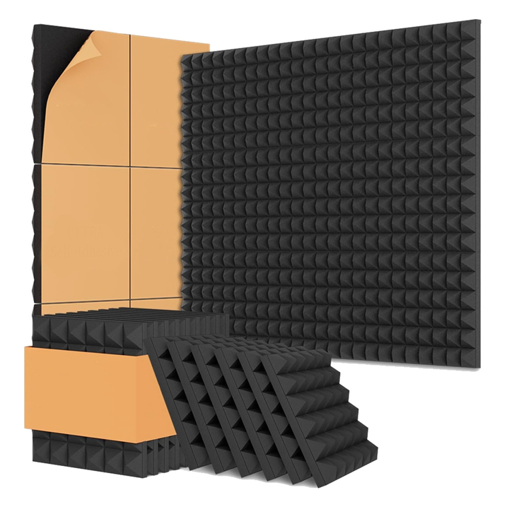 Lot de 8 panneaux acoustiques en mousse, 30,5 x 30,5 x 5,1 cm, pour murs, avec adhésif