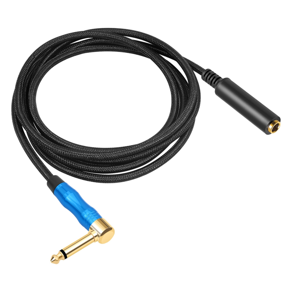 Torribaly Men's Right Angle 6.35Mm Trs Stereo To Fe Audio Cable Guitar Extension Cord For Amplifiers Headphone 1.8M