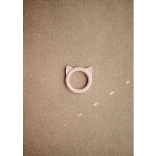 mushie Silicone Baby Teether Toy | Cat (Blush) 1