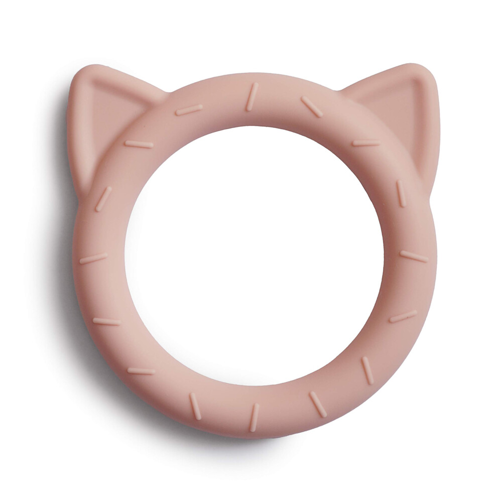 Mushie Silicone Baby Teether Toy | Cat (Blush) Pap