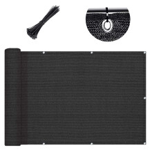 SUNLAX 3'X16 'SVART BALCONY Sekretess Skrmstaket Vindrutan tcker tygskugga netting mesh trasa med grommets UV -skydd fr uteplats bakgrd veran