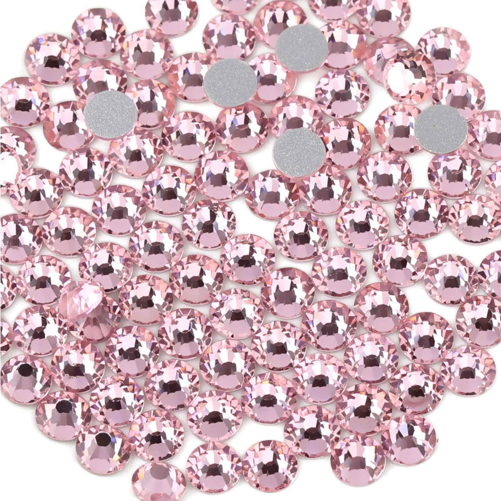 Beadsland 1440 Pi Ces Strass Ronds En Cristal Dos Plat Pour Nail Art Et Loisirs Cr Atifs, Colle Fixer, Rose Clair (SS12 (2,9-3,0 Mm))-image