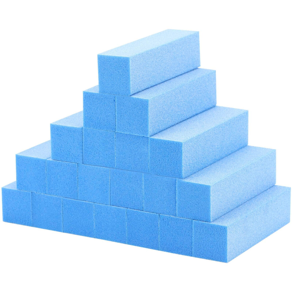Lot de 20 blocs polissoirs     ongles, limes     ongles, outil de p   dicure et de manucure, grain 60/100 (bleu)