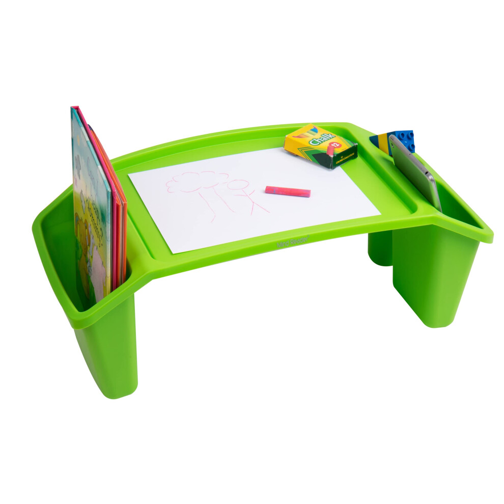 Mind Reader Kids Lap Desk  Activity Tray  Drawing  Stackable  Classroom  Portable  Plastic  22.25"""""""" L x 10.75"""""""" W x 8.5"""""""" H  Green-image-OPC-PFMSYQT-NEW
