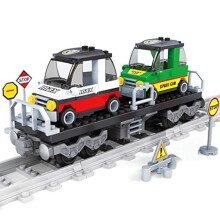 Conjunto de Blocos de Construção de Trem de Transporte de Carros com 186 Peças - Brinquedo para Adolescentes e Adultos