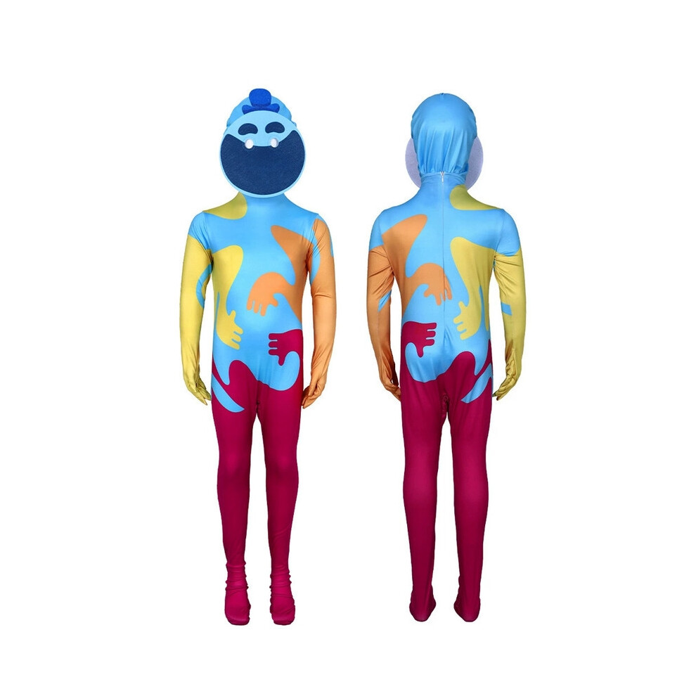Rowjow (C, 150Cm) Nightmared Cosplay Pianosaurus Jumpsuit Cosplay Yarnaby Cosplay Bodysuit Doey The Doughman Cosplay Stage Performance Costumes