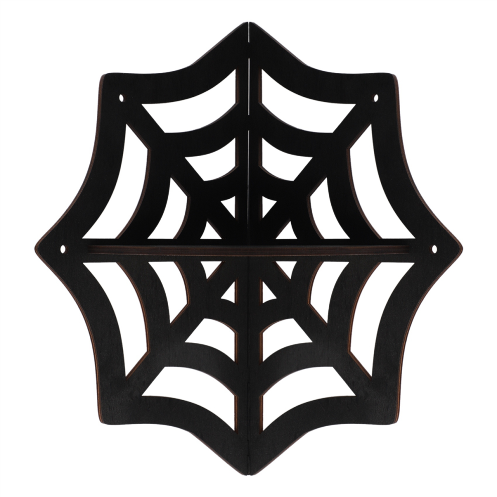 Spider Web Floating Corner Shelf Gothic Halloween Decoration Wall Hanging Crystal Display Home Decor