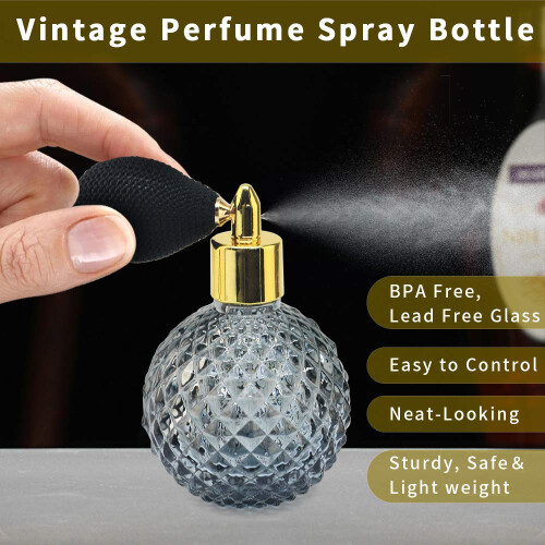 Φιάλη Αρωμάτων LINALL Vintage Atomizer Spray 3.4oz Άδεια Επαναγεμ. Γυάλινη Φιάλη για Διακόσμηση 2