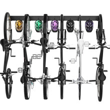 TORACK Bike Storage Rack 6 Bike Racks & 5 Hooks for Garage Wall Mount Vertical Bicycles Hanger for Home Space Saving up to 600lbs 64-inch