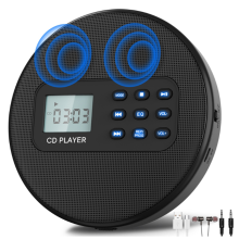 CD Player with Speakers:Rechargeable Player,Discman Headphones Plays Recorded MP3/CD/USB