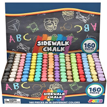 Set di 160 gessetti per marciapiede, gessetti jumbo lavabili e atossici per attivit    artistiche all'aperto, giochi, pittura su lavagna e parco gi