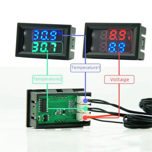 Mini Direct Current 4-28V Digital Thermometer Double Display Detectors Snowmobile Candle Temperature Car A 2