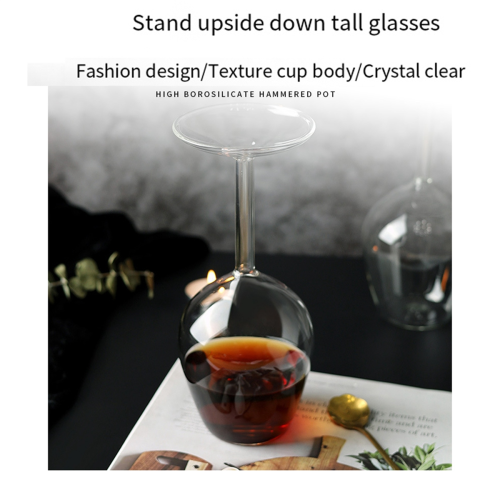 Long Stem Upside Down Wine Glass Funky Unique Stemmed Glasses 2