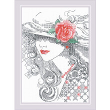 Riolis Kreuzstich-Set, 21,1 x 29,7 cm, Mysterious Rose , 14-f dig