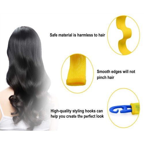 40PCS Curlers de Cabelo Mágicos Sem Calor em 2 Estilos com 4 Ganchos para DIY 2