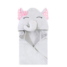 Hudson Baby unisex bavlnen osu ka s kapucnou a mot vom zvieratiek, biele bodky, pekn slon, jedna velkost