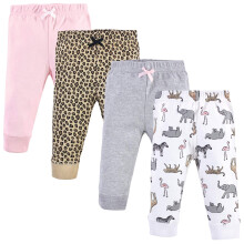 Detsk unisex bavlnen nohavicky a leg ny Hudson Baby Modern Pink Safari 5 Toddler