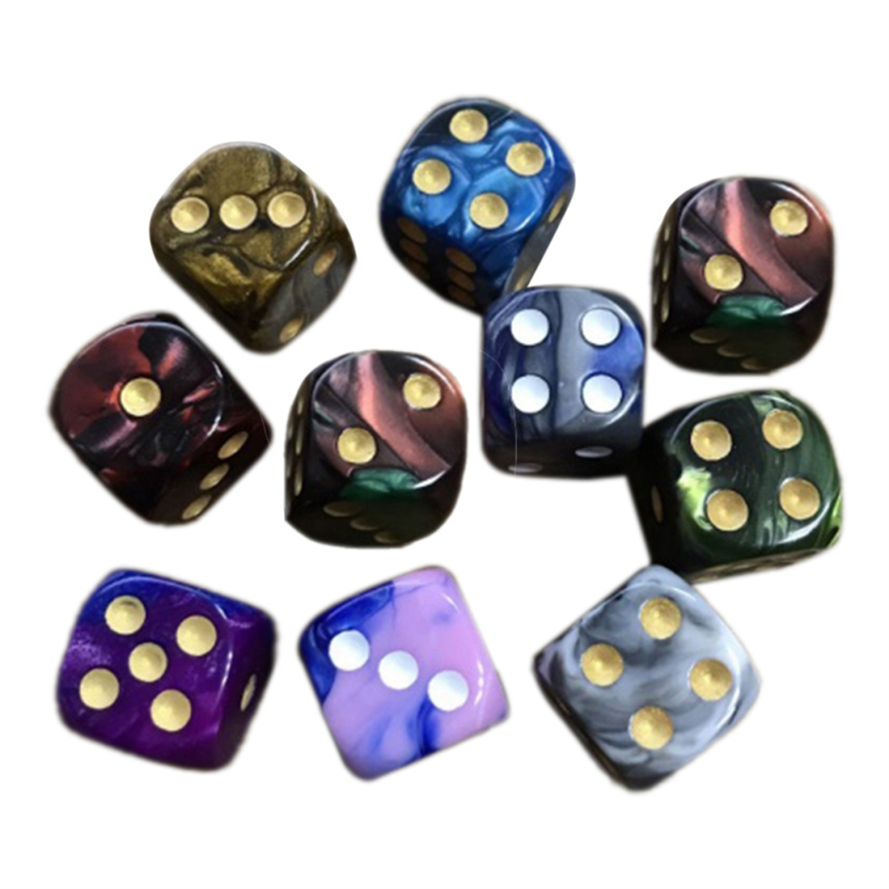 10 StüCk ZufäLlige Farbe 16MM D6 WüRfel Set Standard Acryl FüR Rollenspiele-image