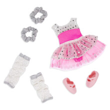 Glitter Girls - Outfit Ballerina Cuori & Stelle - Vestito Balletto, Elastici, Scarpe - Abiti Bambole 14 pollici