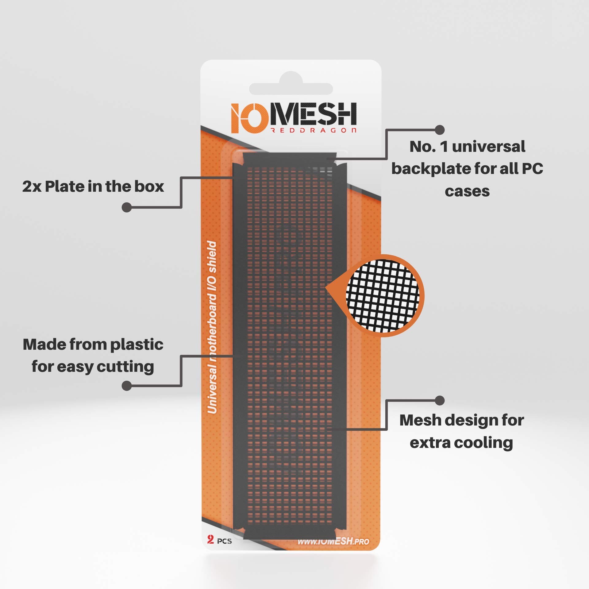 Iomesh Black Universal IO Shield Plate - Pour toutes les cartes meres ...